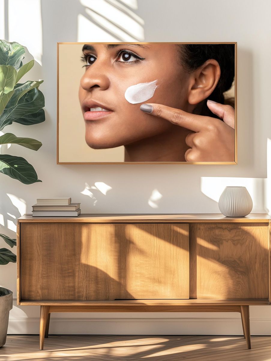 Closeup beautiful woman using moisturizing. — room view 3