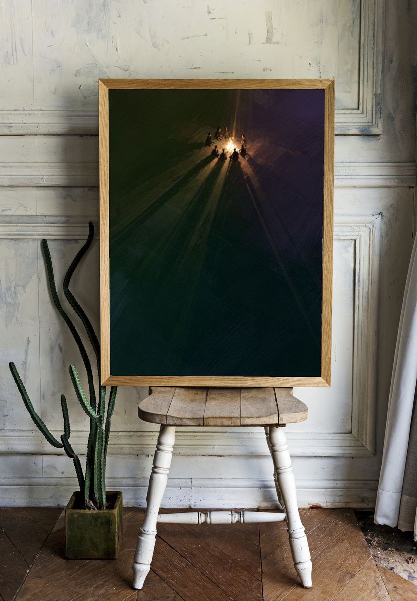 Campfire Circle Night Photography Poster. room preview