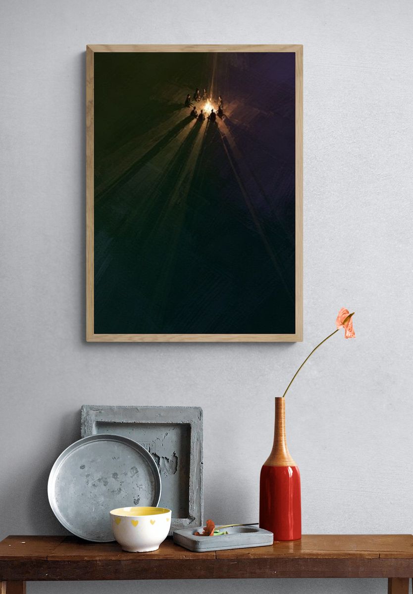 Campfire Circle Night Photography Poster. — room view 3