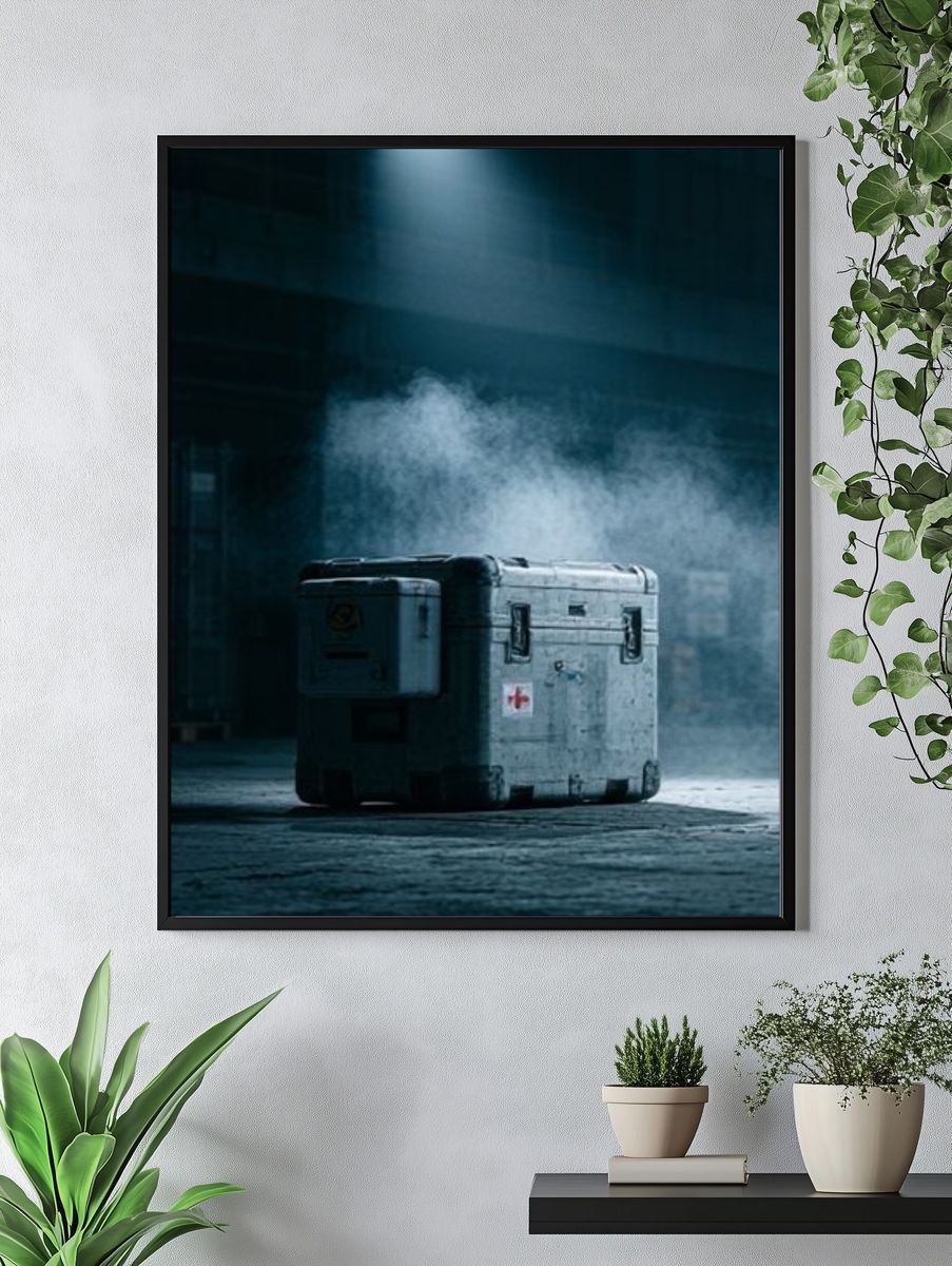 Industrial Medical Crate Photography Poster. — room view 4