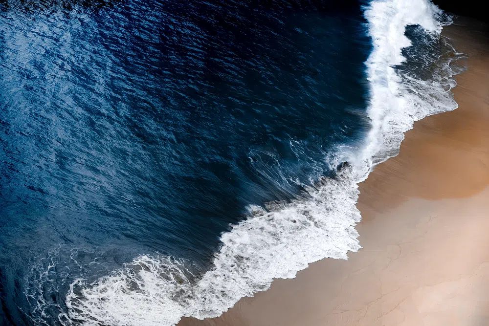 Aerial view Kelingking Beach, Bali. poster detail