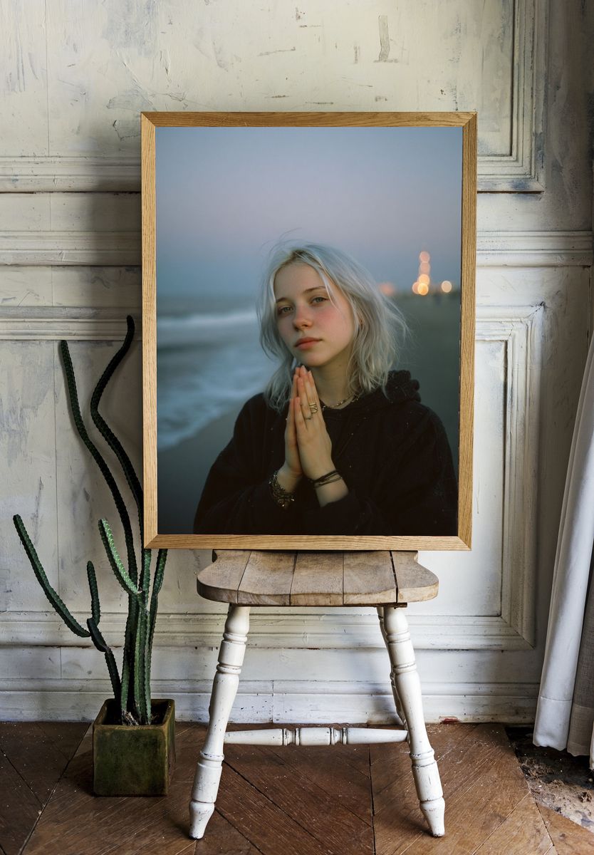 Dreamy Beach Portrait Photography Poster. room preview