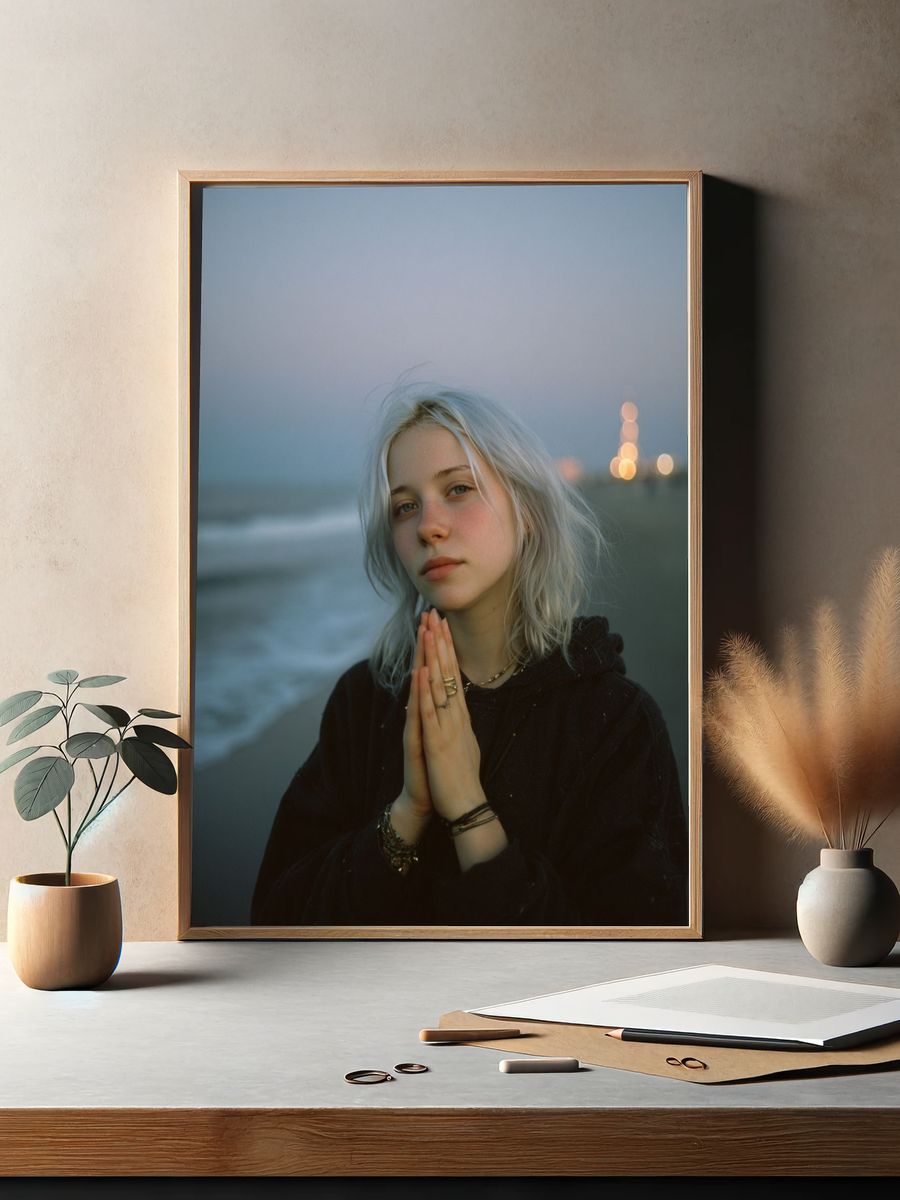Dreamy Beach Portrait Photography Poster. — room view 2