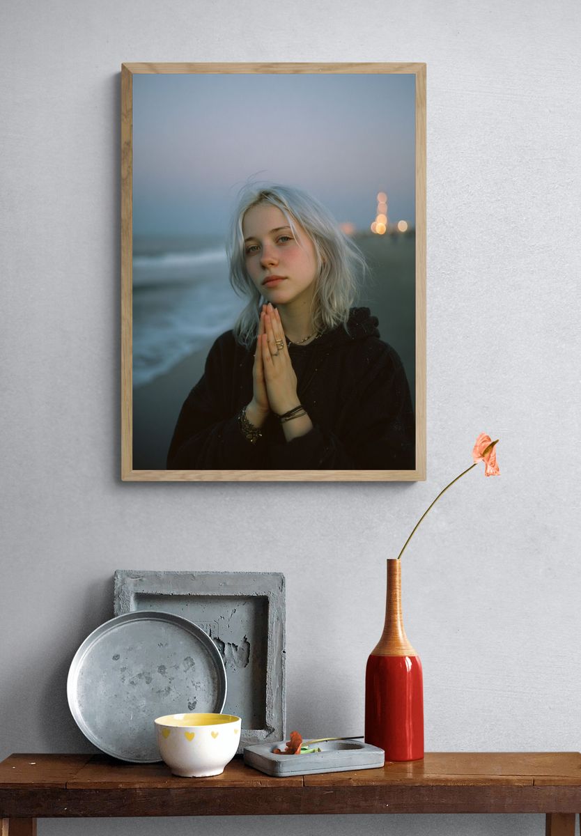 Dreamy Beach Portrait Photography Poster. — room view 3