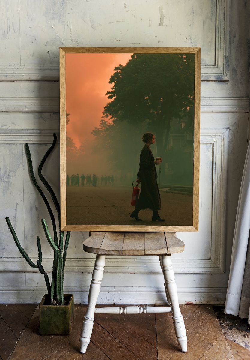 Smoky Street at Sunset Photography Poster. room preview
