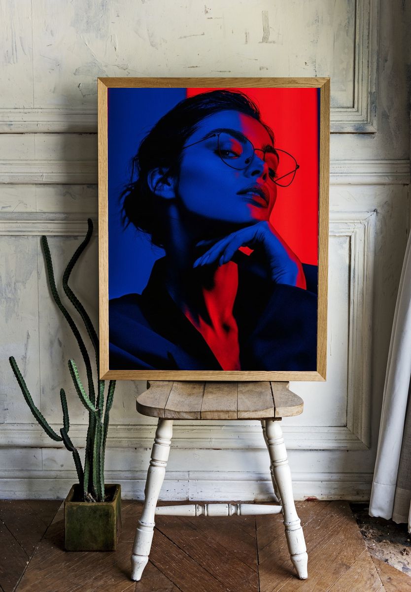 Neon Portrait Photography Poster. room preview