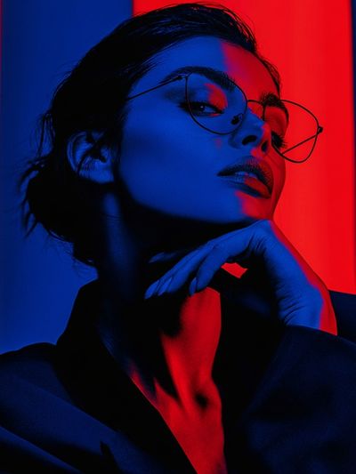 Neon Portrait Photography Poster. poster