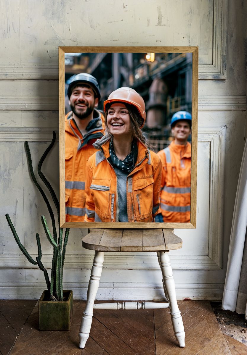 Industrial Workers Portrait Poster. — room view 1