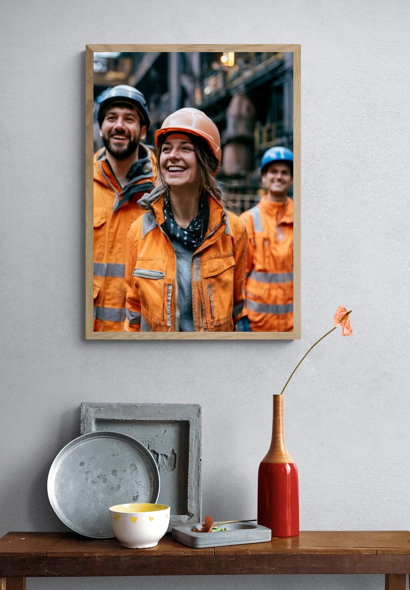 Industrial Workers Portrait Poster. — room view 3