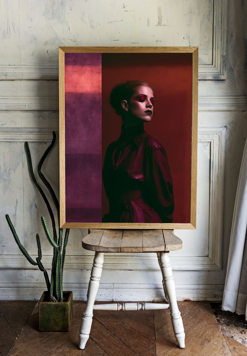 Moody Fashion Portrait Print. room preview