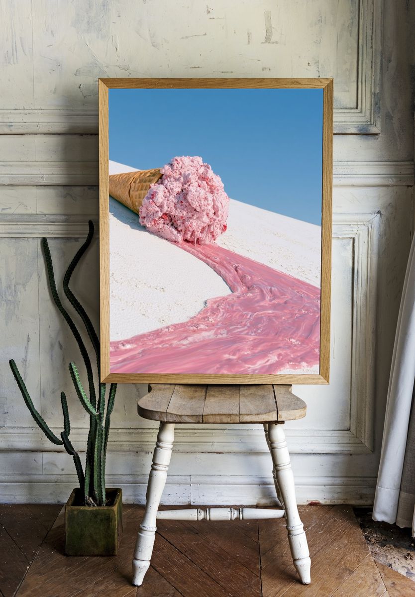 Melting Ice Cream Surreal Print. room preview
