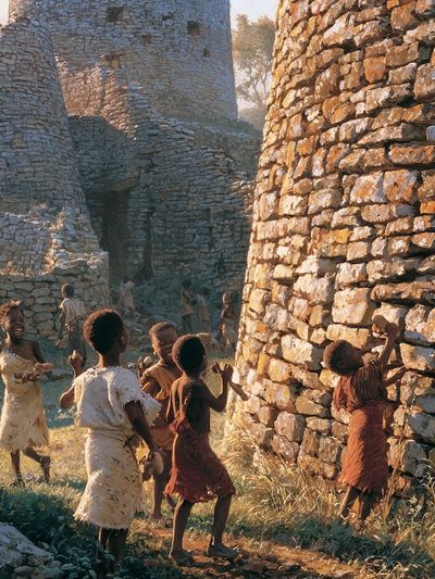 Stone Village Children Photography Poster.