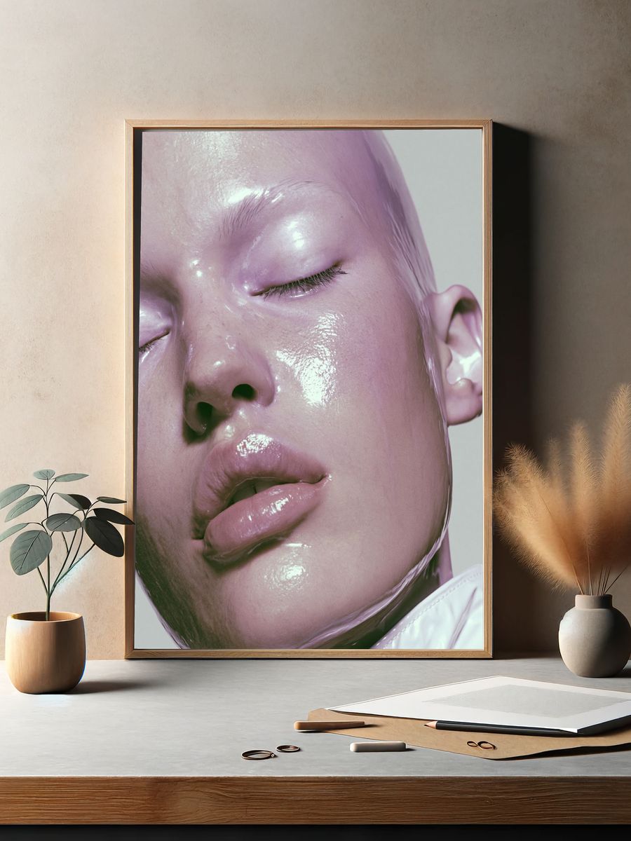 Glossy Pink Portrait Print. — room view 2