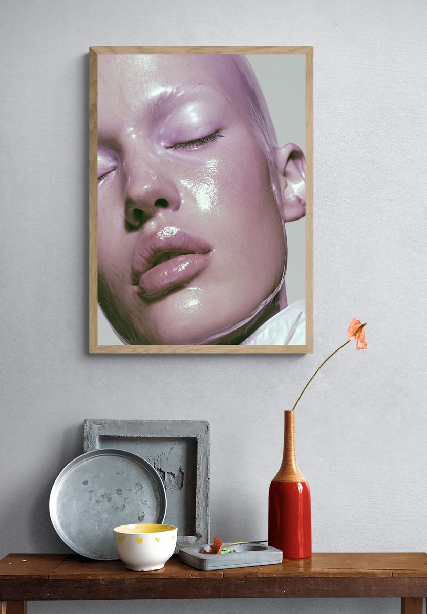 Glossy Pink Portrait Print. — room view 3