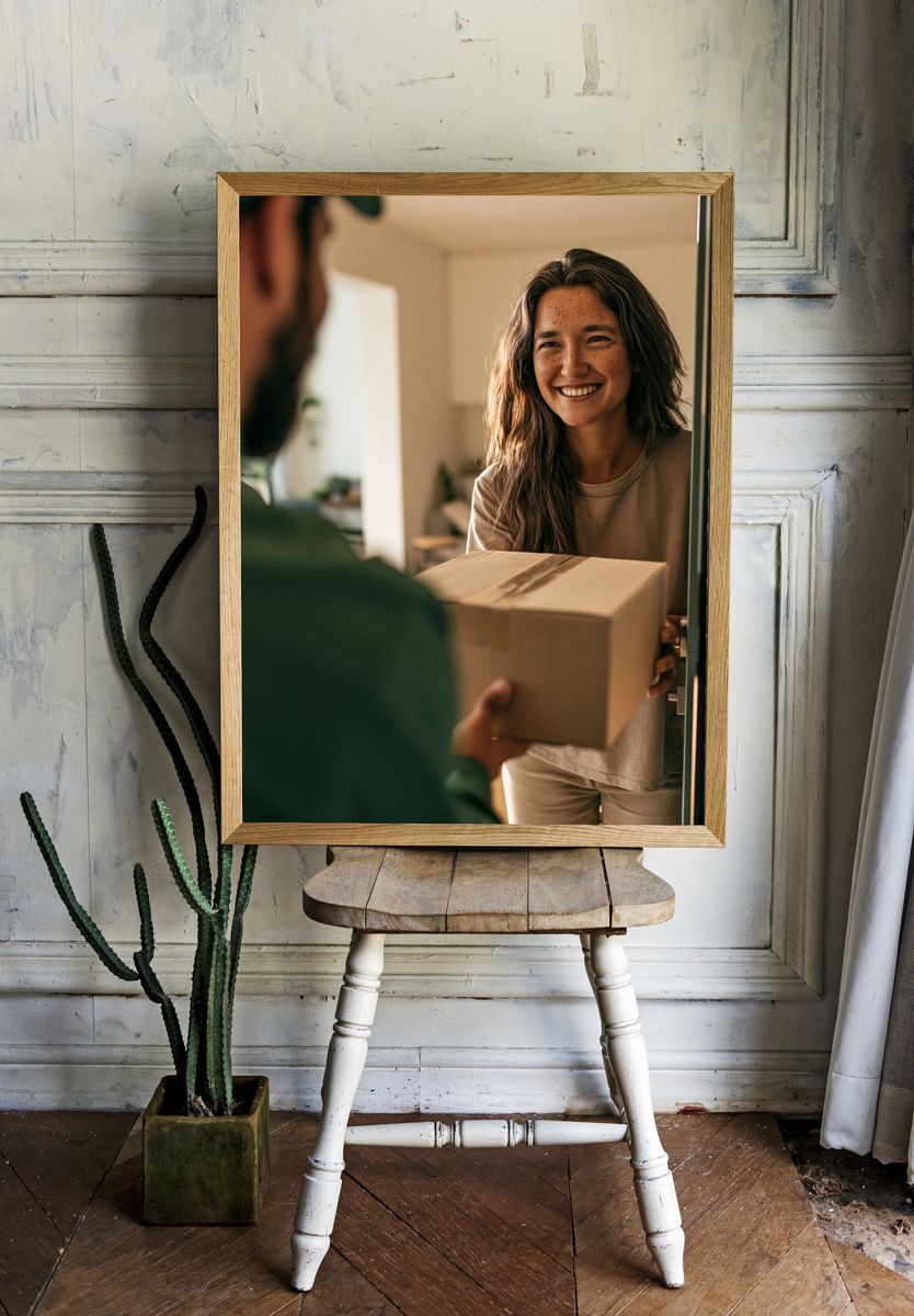Warm Delivery Moment Photography Poster. — room view 1
