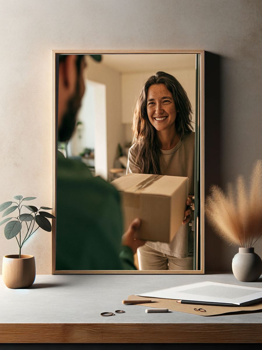 Warm Delivery Moment Photography Poster. — room view 2