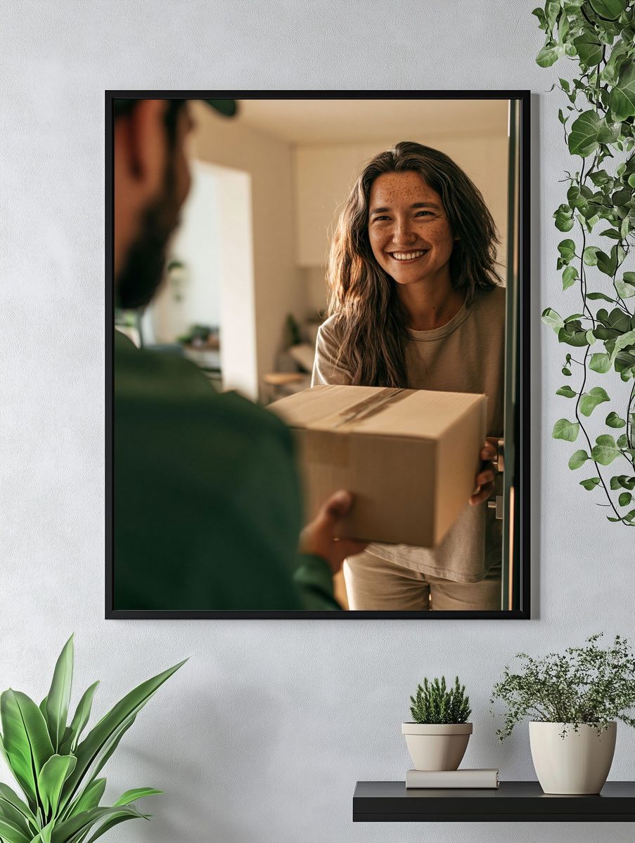 Warm Delivery Moment Photography Poster. — room view 4