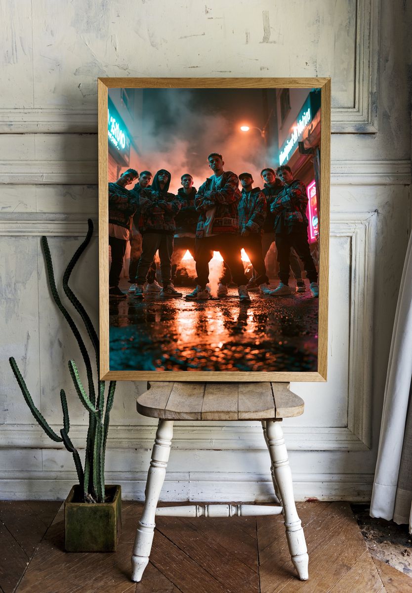 Urban Crew Night Street Photography Poster. — room view 1