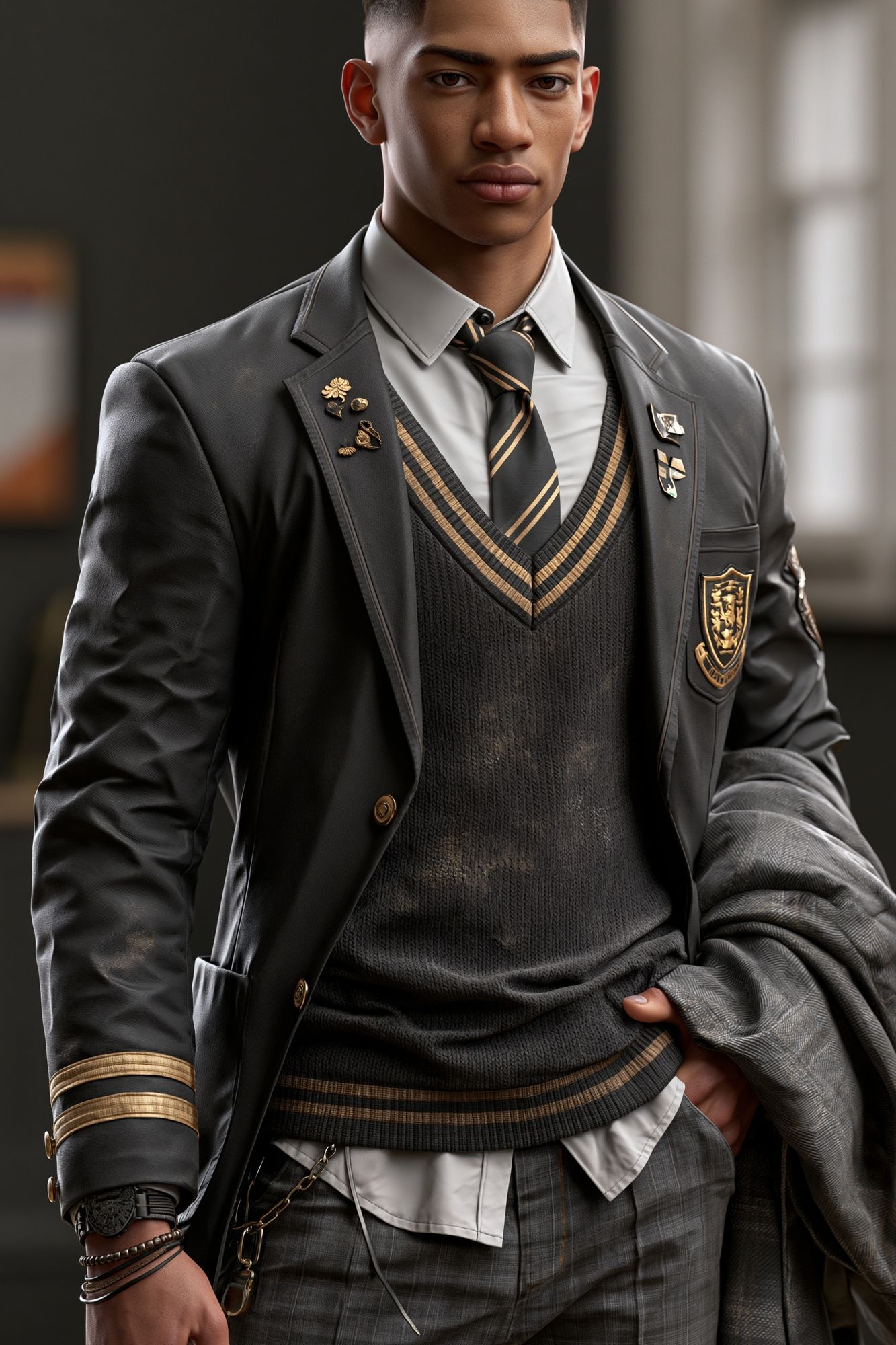 Elegant School Uniform Portrait Print. poster — photography art