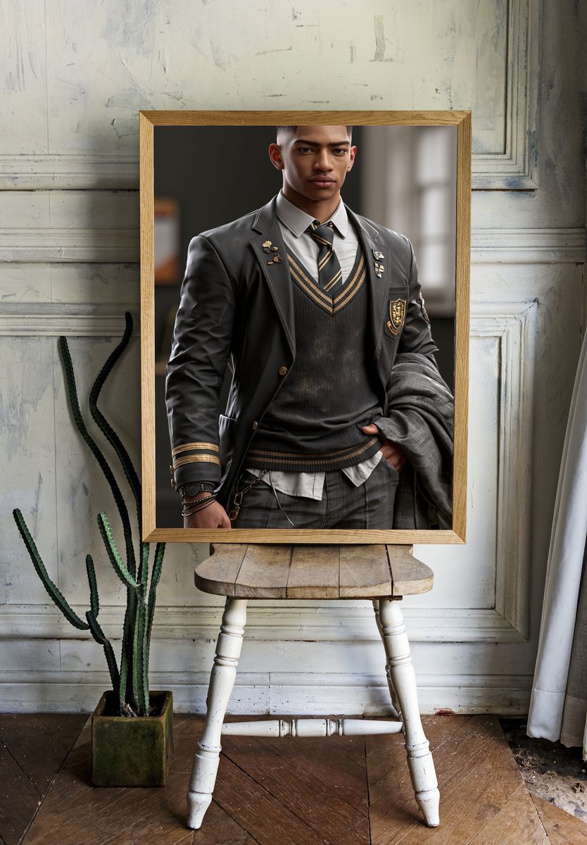 Elegant School Uniform Portrait Print. room preview