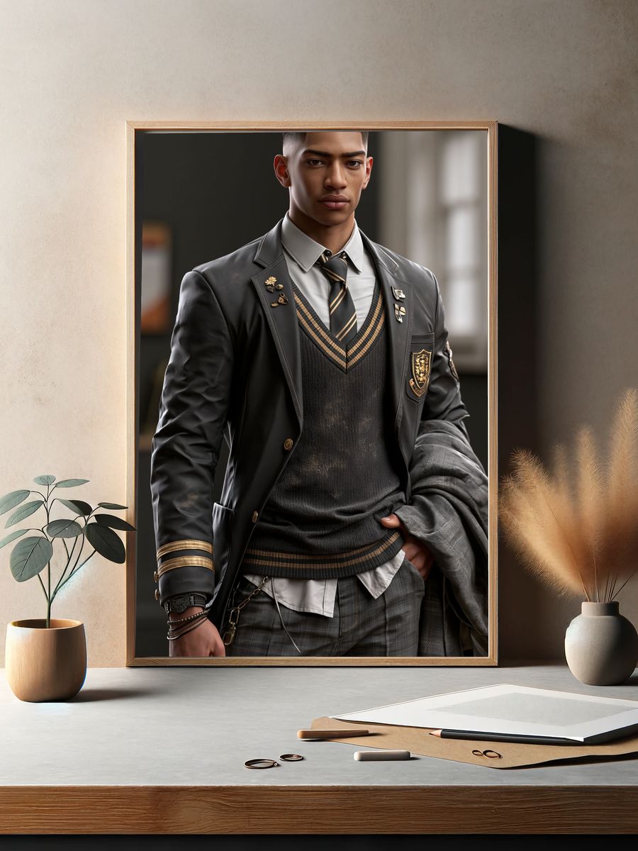 Elegant School Uniform Portrait Print. — room view 2