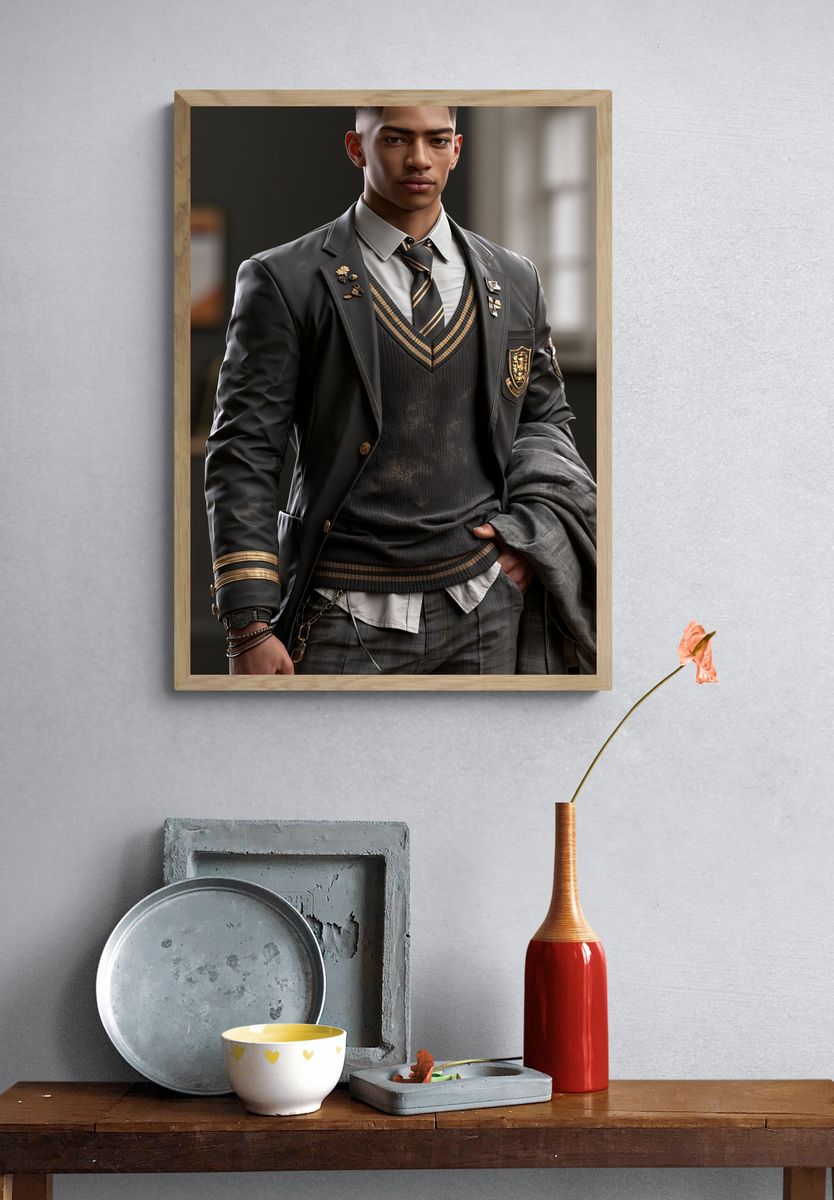 Elegant School Uniform Portrait Print. — room view 3
