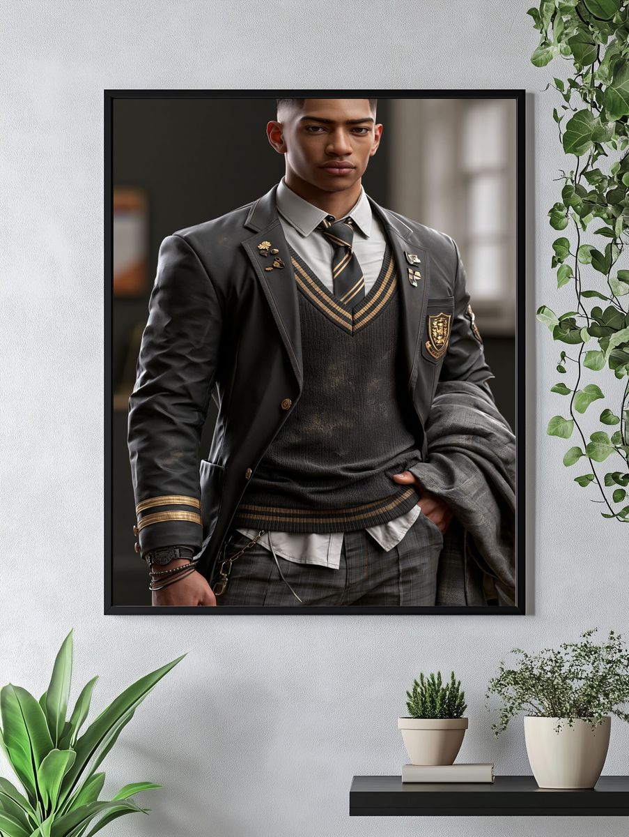 Elegant School Uniform Portrait Print. — room view 4