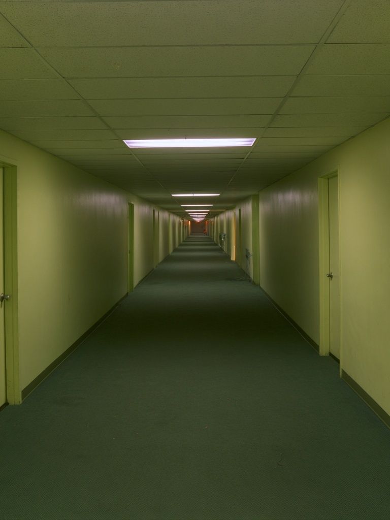 Endless Green Hallway Photography Poster. poster — photography art
