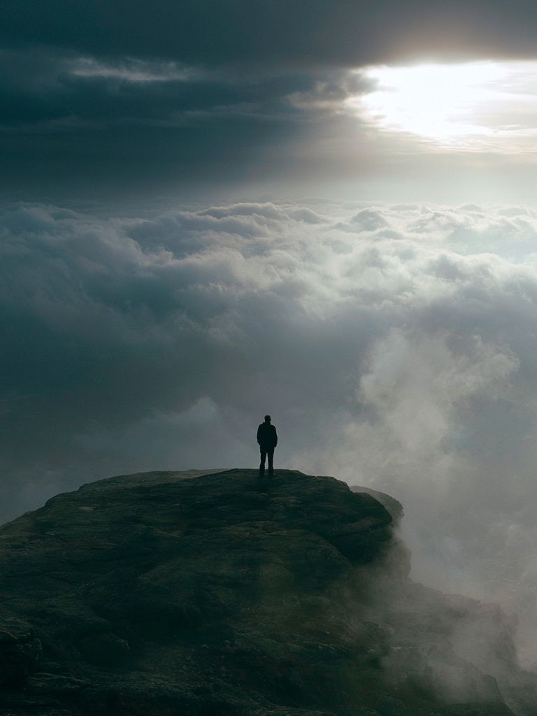 Cliff Above the Clouds Photography Poster. poster detail