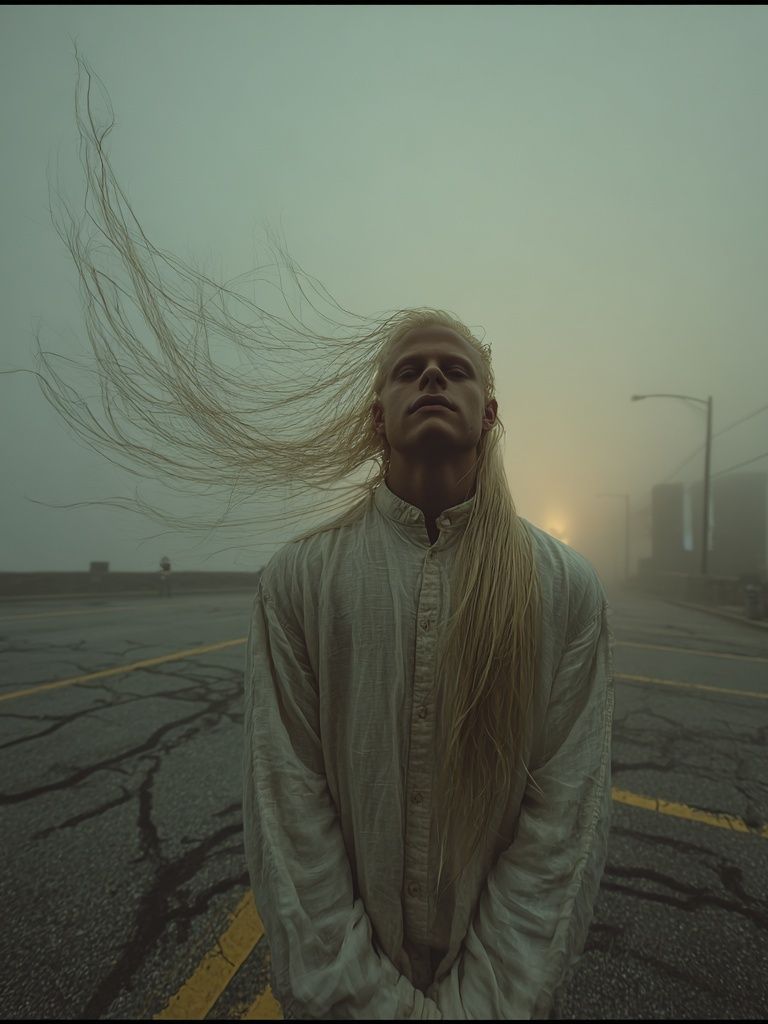 Foggy Road Portrait Photography Poster. poster — photography art