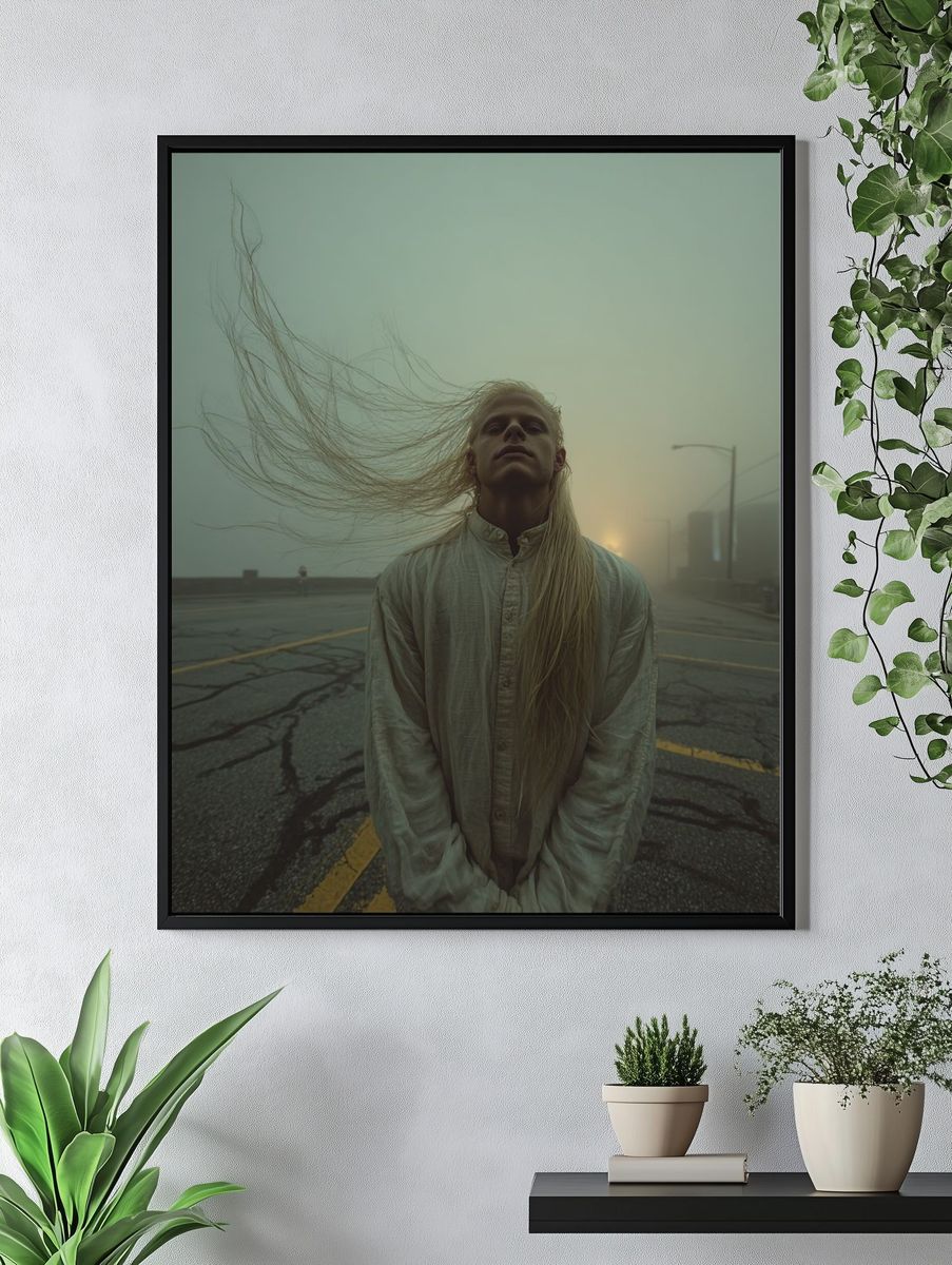 Foggy Road Portrait Photography Poster. — room view 4