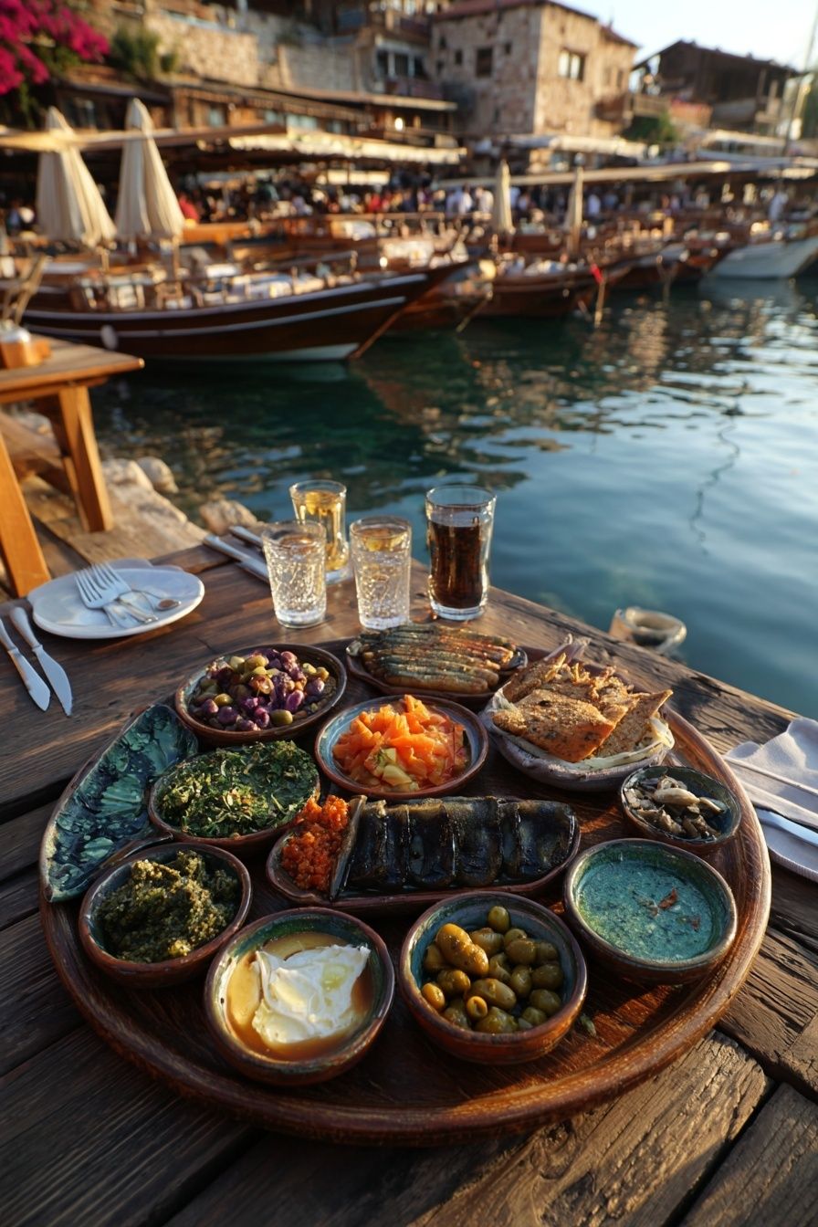 Harbor Mezze Table Photography Poster. poster — photography art