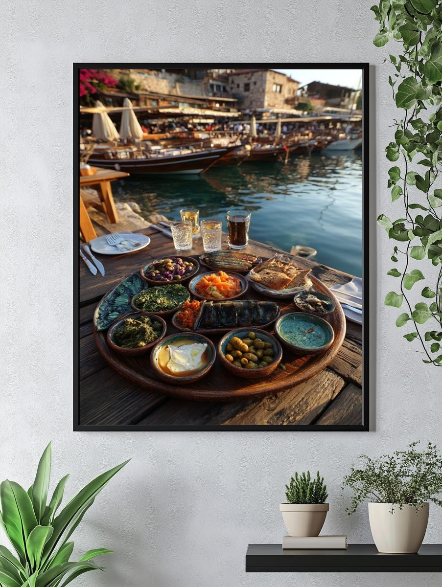 Harbor Mezze Table Photography Poster. — room view 4