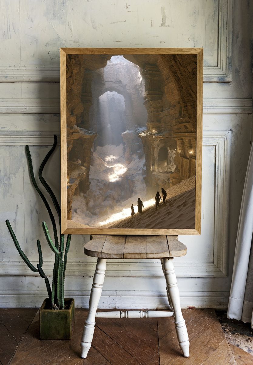 Sunlit Canyon Ruins Photography Poster. — room view 1