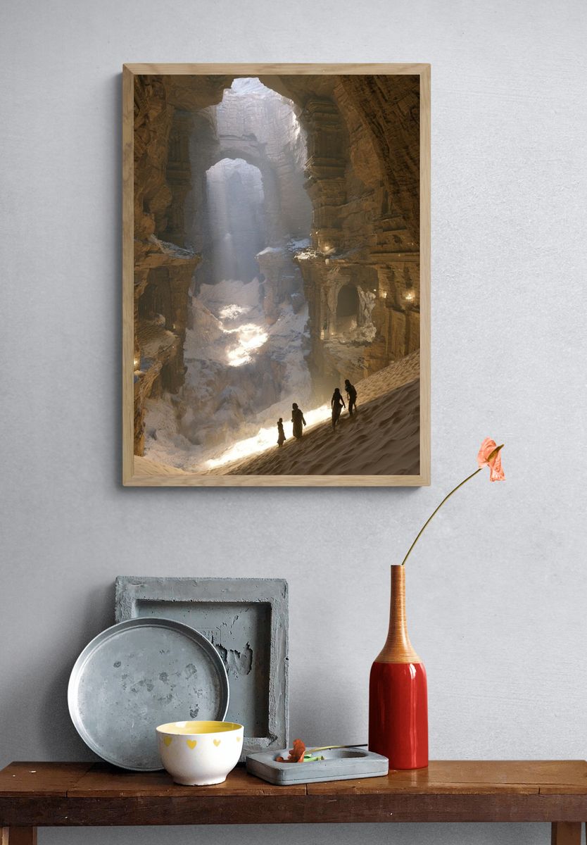 Sunlit Canyon Ruins Photography Poster. — room view 3