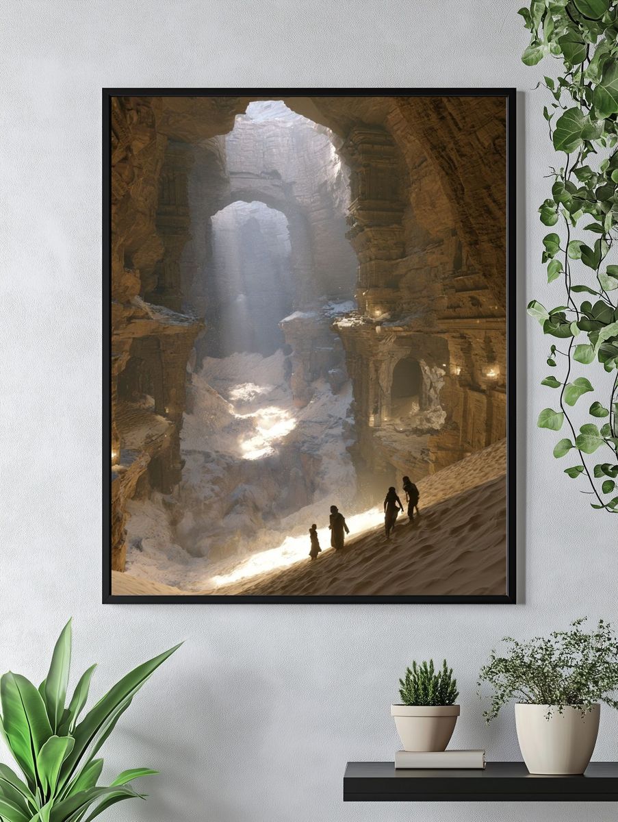 Sunlit Canyon Ruins Photography Poster. — room view 4