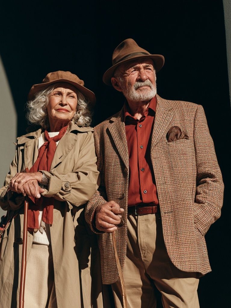 Elegant Elderly Couple Portrait Print. poster detail