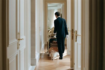 Elegant Hotel Hallway Photography Poster.