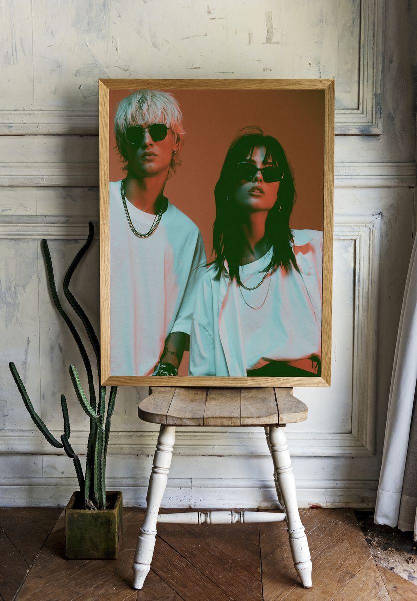 Neon Duo Portrait Poster. — room view 1