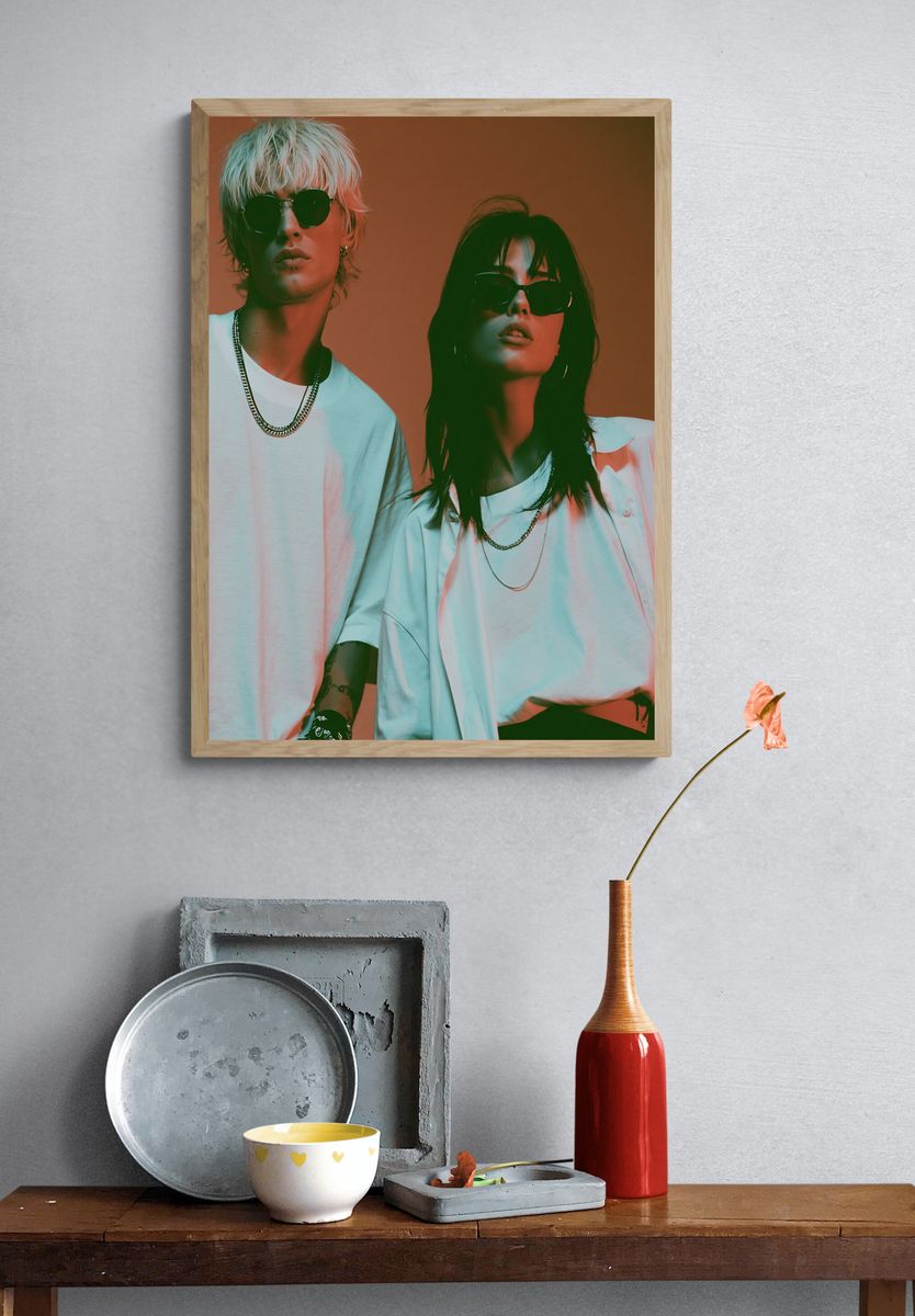 Neon Duo Portrait Poster. — room view 3