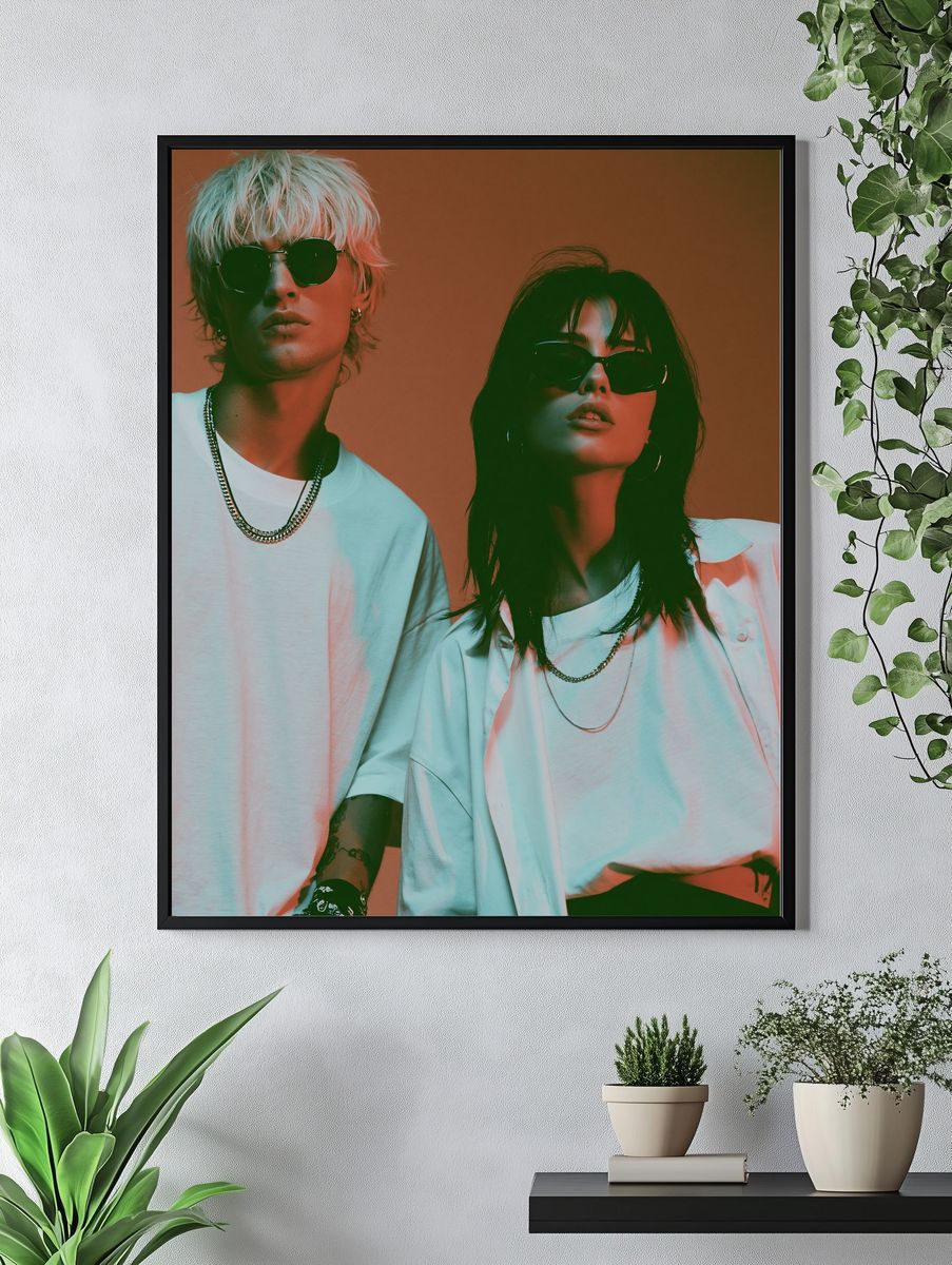 Neon Duo Portrait Poster. — room view 4