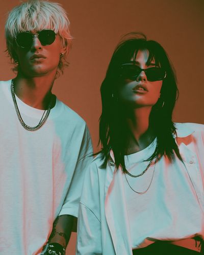 Neon Duo Portrait Poster. poster