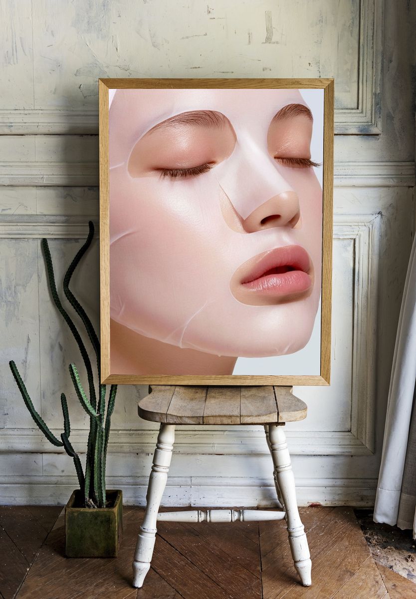 Peel-Off Beauty Mask Portrait Print. — room view 1