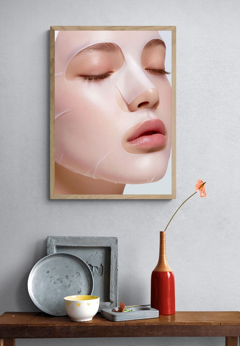 Peel-Off Beauty Mask Portrait Print. — room view 3