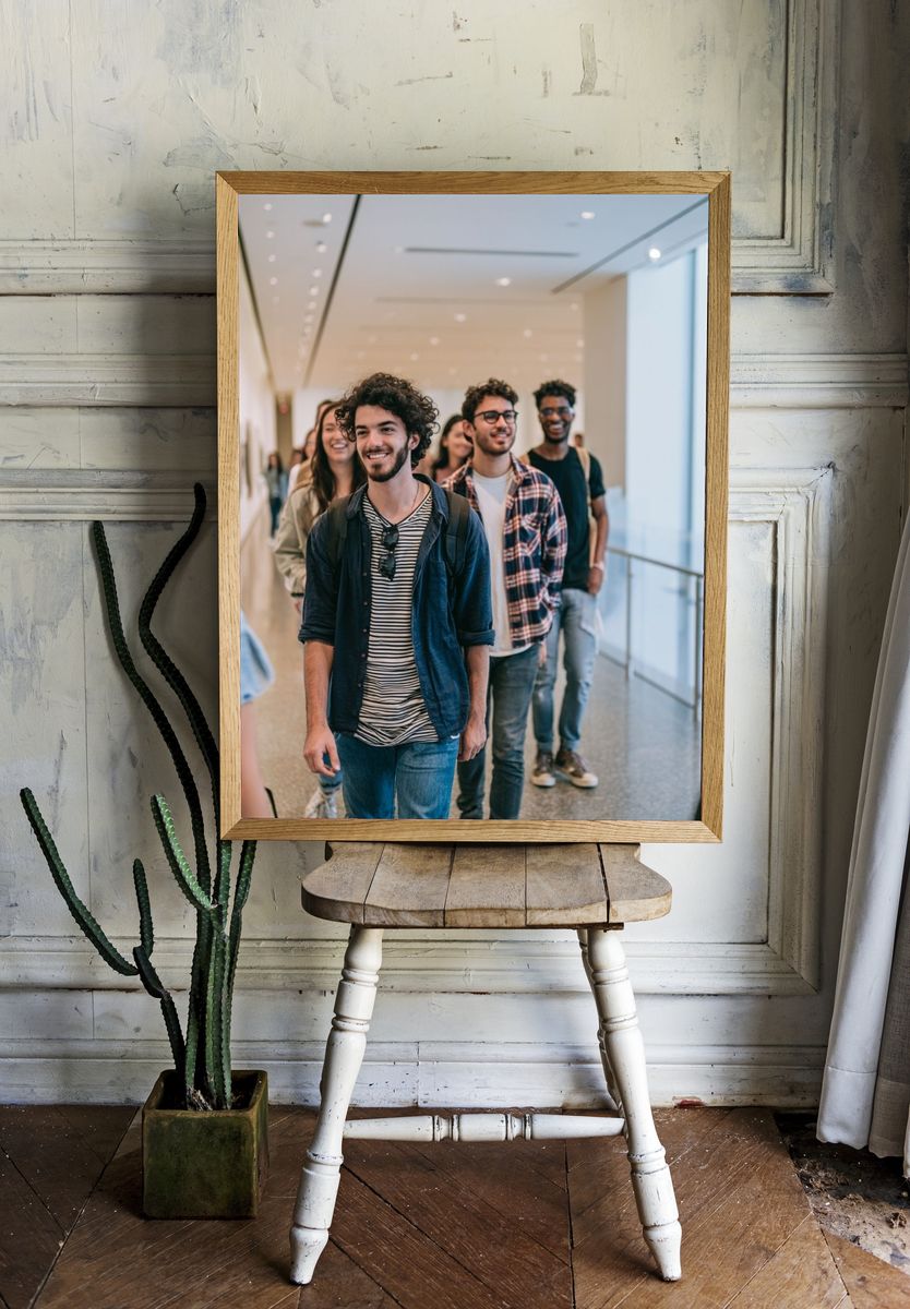 Museum Visitors in Gallery Photography Poster. room preview