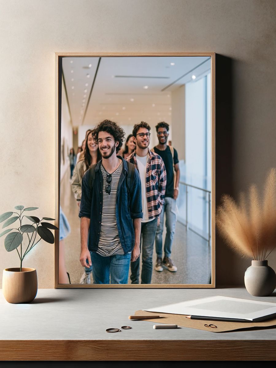 Museum Visitors in Gallery Photography Poster. — room view 2