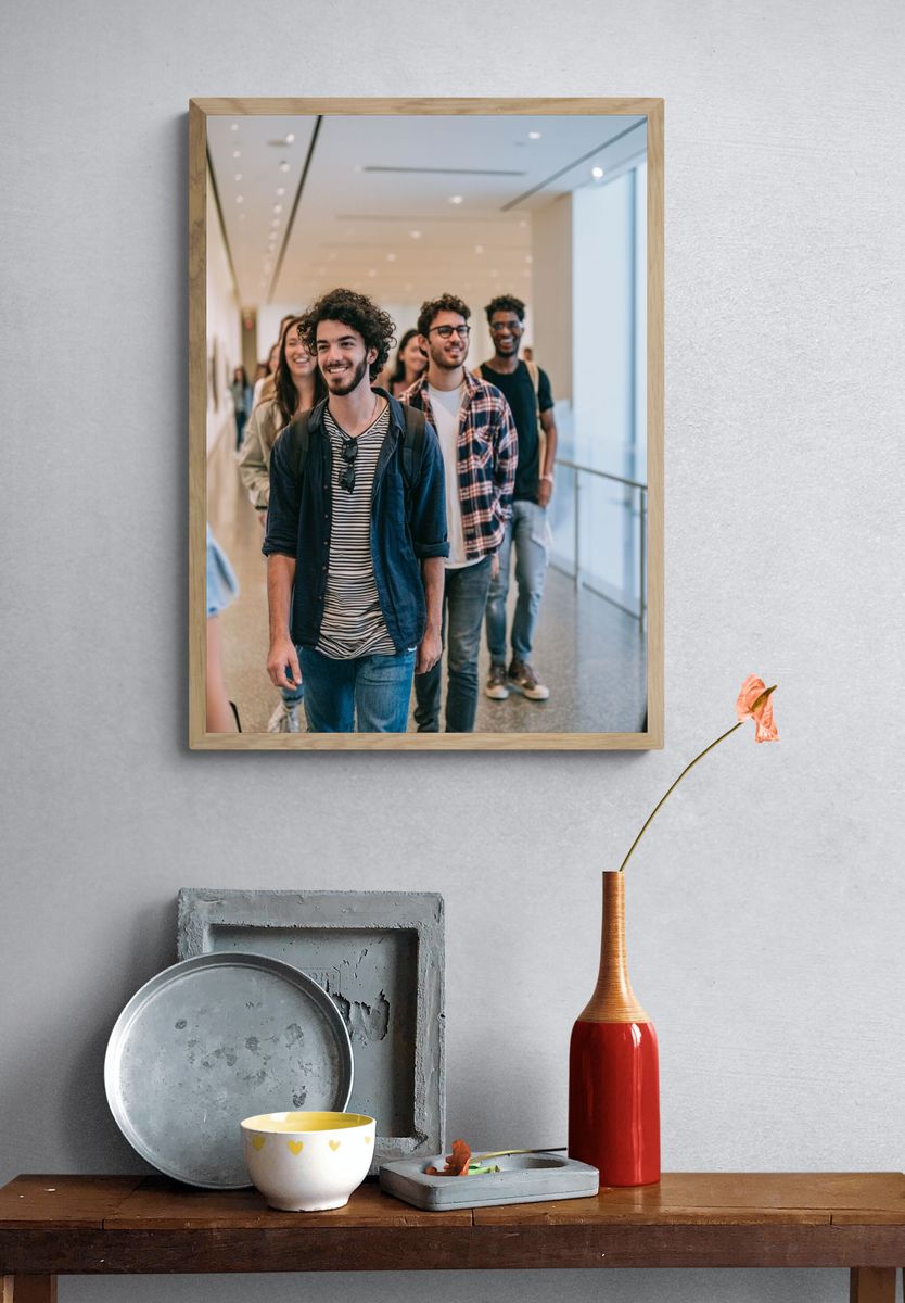 Museum Visitors in Gallery Photography Poster. — room view 3