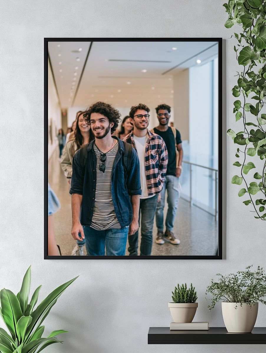 Museum Visitors in Gallery Photography Poster. — room view 4