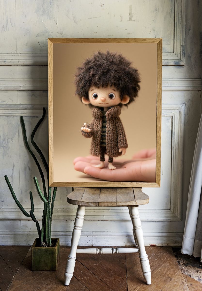 Handmade Doll Portrait Print. room preview