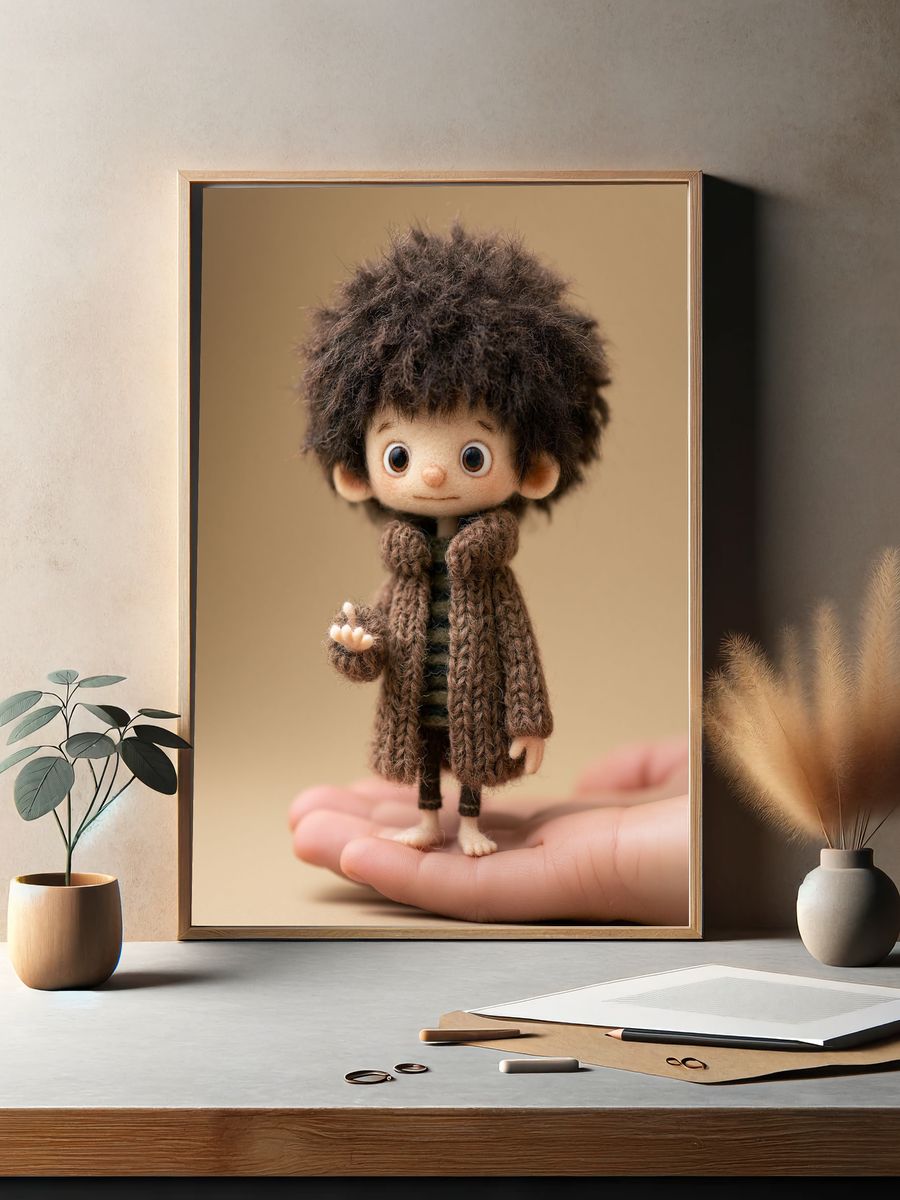 Handmade Doll Portrait Print. — room view 2